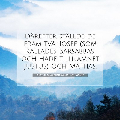 Picture 07 - Apostlagärningarna 1:23 SV1917 - Därefter ställde de fram två: Josef (som - Bible Verse Picture