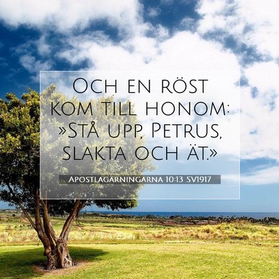 Picture 07 - Apostlagärningarna 10:13 SV1917 - Och en röst kom till honom: »Stå upp, Petrus, - Bible Verse Picture
