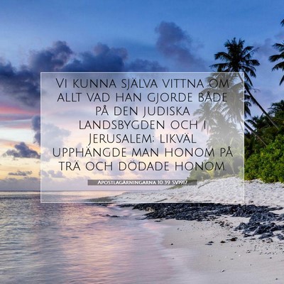 Picture 07 - Apostlagärningarna 10:39 SV1917 - Vi kunna själva vittna om allt vad han gjorde - Bible Verse Picture