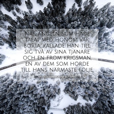 Picture 07 - Apostlagärningarna 10:7 SV1917 - När ängeln som hade talat med honom var borta, - Bible Verse Picture