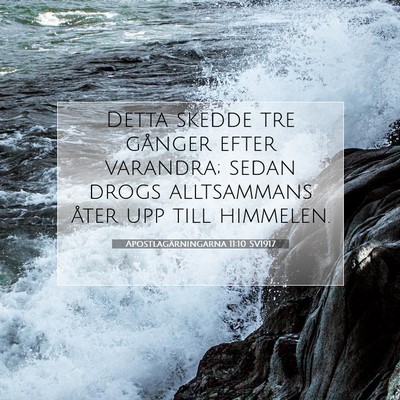 Picture 07 - Apostlagärningarna 11:10 SV1917 - Detta skedde tre gånger efter varandra; sedan - Bible Verse Picture