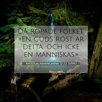 Picture 07 - Apostlagärningarna 12:22 SV1917 - Då ropade folket: »En guds röst är detta, och - Bible Verse Picture