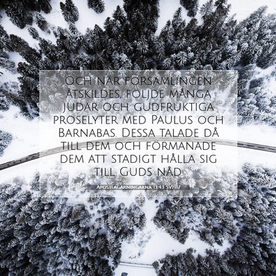 Picture 07 - Apostlagärningarna 13:43 SV1917 - Och när församlingen åtskildes, följde många - Bible Verse Picture