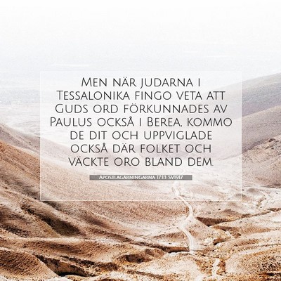 Picture 07 - Apostlagärningarna 17:13 SV1917 - Men när judarna i Tessalonika fingo veta att - Bible Verse Picture