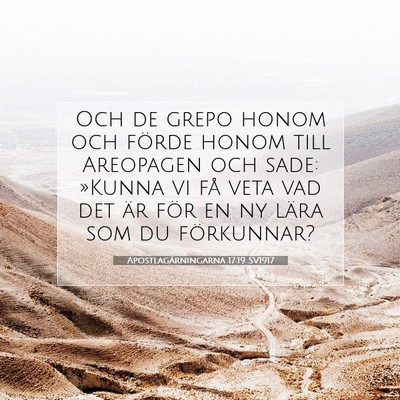 Picture 07 - Apostlagärningarna 17:19 SV1917 - Och de grepo honom och förde honom till - Bible Verse Picture
