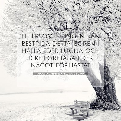 Picture 07 - Apostlagärningarna 19:36 SV1917 - Eftersom ju ingen kan bestrida detta, bören I - Bible Verse Picture