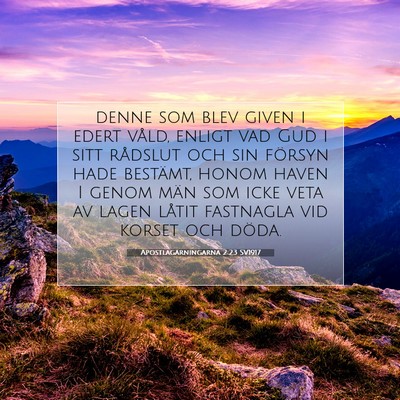 Picture 07 - Apostlagärningarna 2:23 SV1917 - denne som blev given i edert våld, enligt vad - Bible Verse Picture