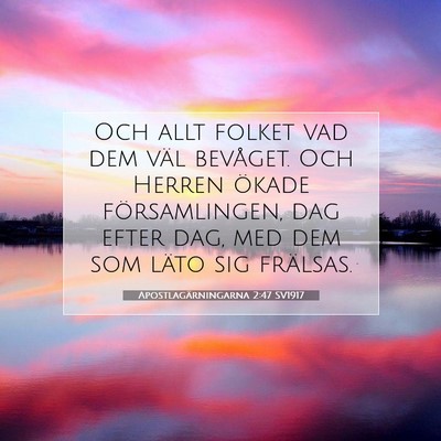 Picture 07 - Apostlagärningarna 2:47 SV1917 - Och allt folket vad dem väl bevåget. Och Herren - Bible Verse Picture
