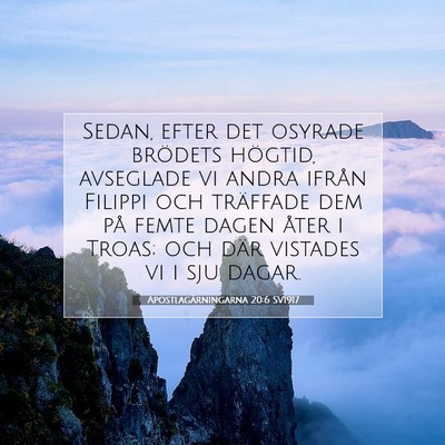 Picture 07 - Apostlagärningarna 20:6 SV1917 - Sedan, efter det osyrade brödets högtid, - Bible Verse Picture