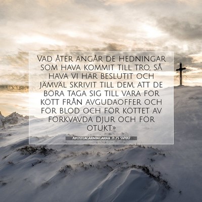 Picture 07 - Apostlagärningarna 21:25 SV1917 - Vad åter angår de hedningar som hava kommit - Bible Verse Picture