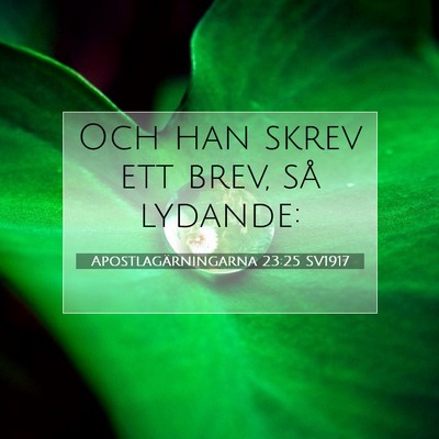 Picture 07 - Apostlagärningarna 23:25 SV1917 - Och han skrev ett brev, så - Bible Verse Picture