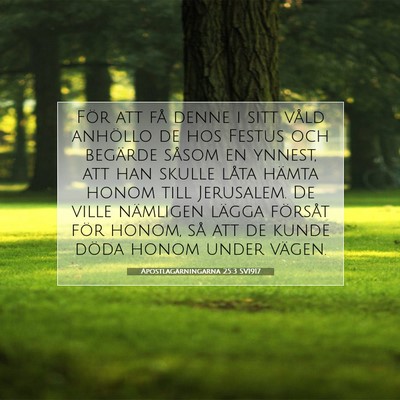 Picture 07 - Apostlagärningarna 25:3 SV1917 - För att få denne i sitt våld anhöllo de hos - Bible Verse Picture