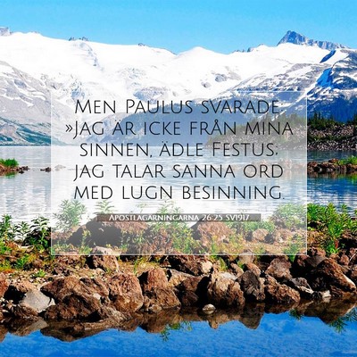 Picture 07 - Apostlagärningarna 26:25 SV1917 - Men Paulus svarade: »Jag är icke från mina - Bible Verse Picture