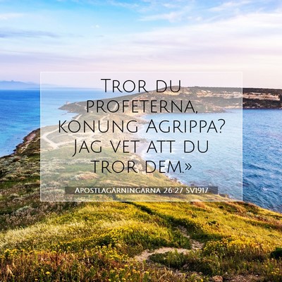 Picture 07 - Apostlagärningarna 26:27 SV1917 - Tror du profeterna, konung Agrippa? Jag vet att - Bible Verse Picture