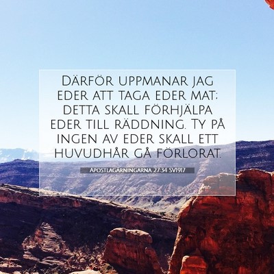 Picture 07 - Apostlagärningarna 27:34 SV1917 - Därför uppmanar jag eder att taga eder mat; - Bible Verse Picture
