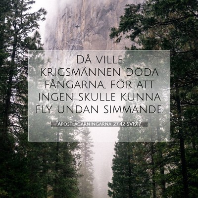 Picture 07 - Apostlagärningarna 27:42 SV1917 - Då ville krigsmännen döda fångarna, för att - Bible Verse Picture