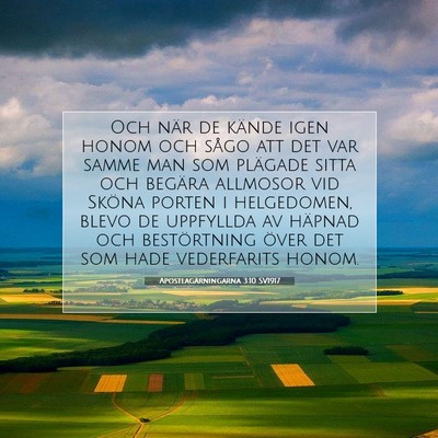Picture 07 - Apostlagärningarna 3:10 SV1917 - Och när de kände igen honom och sågo att det - Bible Verse Picture