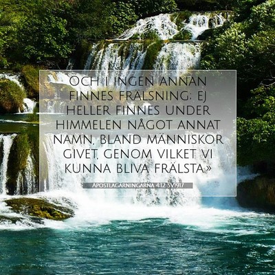 Picture 07 - Apostlagärningarna 4:12 SV1917 - Och i ingen annan finnes frälsning; ej heller - Bible Verse Picture