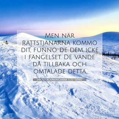 Picture 07 - Apostlagärningarna 5:22 SV1917 - Men när rättstjänarna kommo dit, funno de dem - Bible Verse Picture
