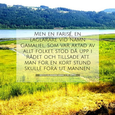 Picture 07 - Apostlagärningarna 5:34 SV1917 - Men en farisé, en laglärare vid namn Gamaliel, - Bible Verse Picture