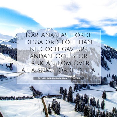 Picture 07 - Apostlagärningarna 5:5 SV1917 - När Ananias hörde dessa ord, föll han ned och - Bible Verse Picture
