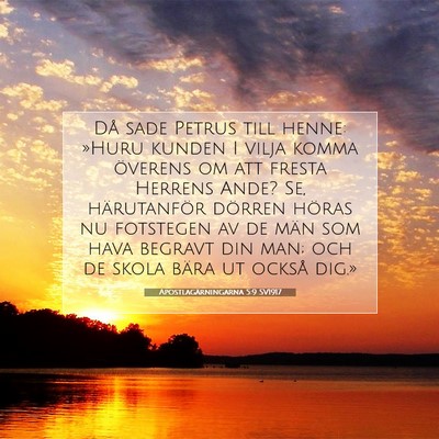 Picture 07 - Apostlagärningarna 5:9 SV1917 - Då sade Petrus till henne: »Huru kunden I vilja - Bible Verse Picture