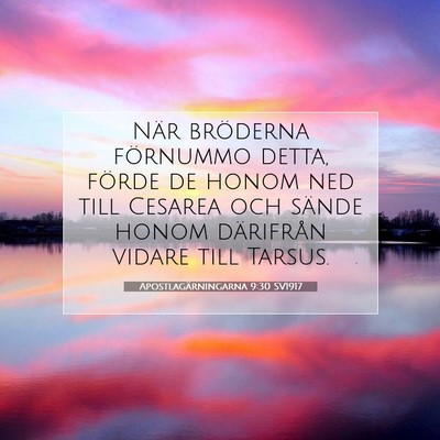 Picture 07 - Apostlagärningarna 9:30 SV1917 - När bröderna förnummo detta, förde de honom - Bible Verse Picture