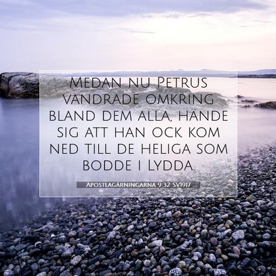 Picture 07 - Apostlagärningarna 9:32 SV1917 - Medan nu Petrus vandrade omkring bland dem alla, - Bible Verse Picture