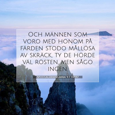 Picture 07 - Apostlagärningarna 9:7 SV1917 - Och männen som voro med honom på färden stodo - Bible Verse Picture