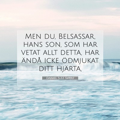 Picture 07 - Daniel 5:22 SV1917 - Men du, Belsassar, hans son, som har vetat allt - Bible Verse Picture