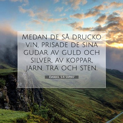 Picture 07 - Daniel 5:4 SV1917 - Medan de så drucko vin, prisade de sina gudar av - Bible Verse Picture