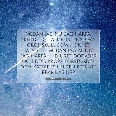 Picture 07 - Daniel 7:11 SV1917 - Medan jag nu såg härpå, skedde det att, för - Bible Verse Picture