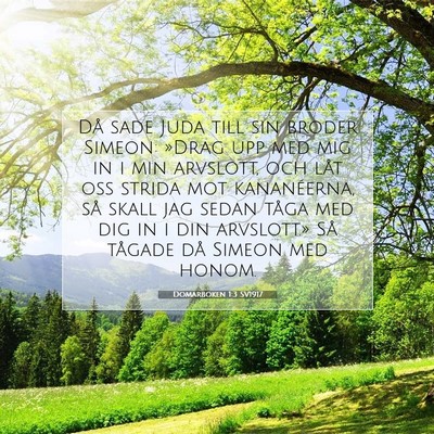 Picture 07 - Domarboken 1:3 SV1917 - Då sade Juda till sin broder Simeon: »Drag upp - Bible Verse Picture