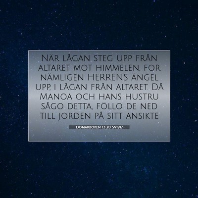 Picture 07 - Domarboken 13:20 SV1917 - När lågan steg upp från altaret mot himmelen, - Bible Verse Picture