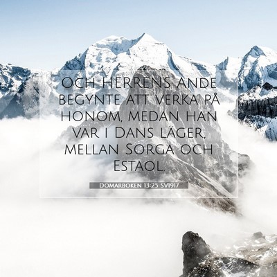 Picture 07 - Domarboken 13:25 SV1917 - Och HERRENS Ande begynte att verka på honom, - Bible Verse Picture