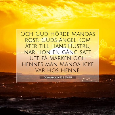Picture 07 - Domarboken 13:9 SV1917 - Och Gud hörde Manoas röst; Guds ängel kom - Bible Verse Picture