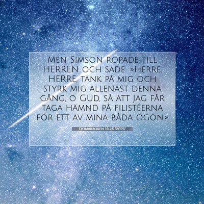 Picture 07 - Domarboken 16:28 SV1917 - Men Simson ropade till HERREN och sade: »Herre, - Bible Verse Picture