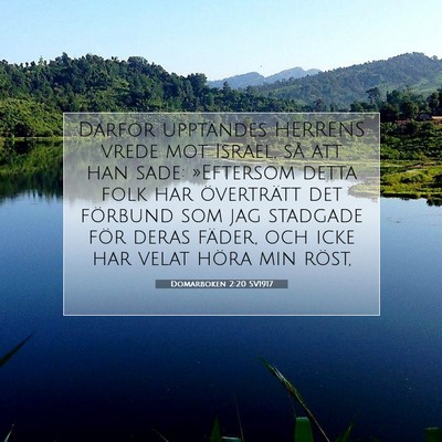 Picture 07 - Domarboken 2:20 SV1917 - Därför upptändes HERRENS vrede mot Israel, så - Bible Verse Picture