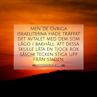 Picture 07 - Domarboken 20:38 SV1917 - Men de övriga israeliterna hade träffat det - Bible Verse Picture