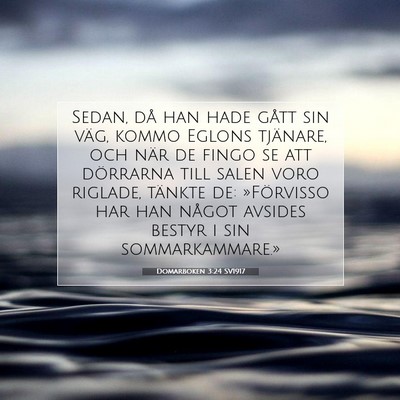 Picture 07 - Domarboken 3:24 SV1917 - Sedan, då han hade gått sin väg, kommo Eglons - Bible Verse Picture