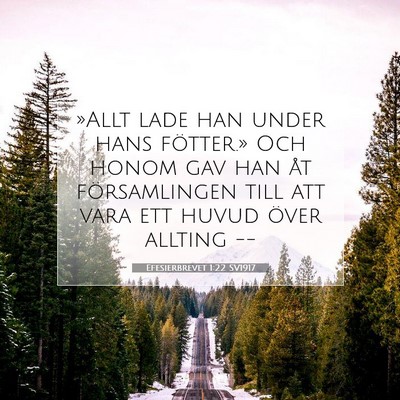Picture 07 - Efesierbrevet 1:22 SV1917 - »Allt lade han under hans fötter.» Och honom - Bible Verse Picture