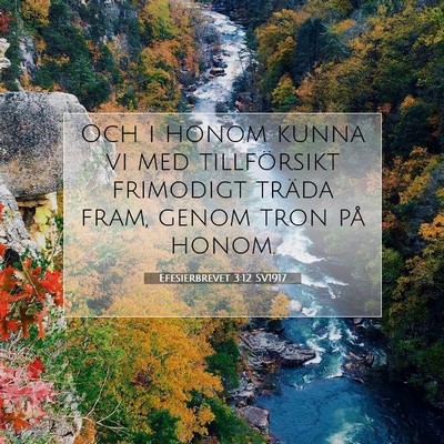 Picture 07 - Efesierbrevet 3:12 SV1917 - Och i honom kunna vi med tillförsikt frimodigt - Bible Verse Picture
