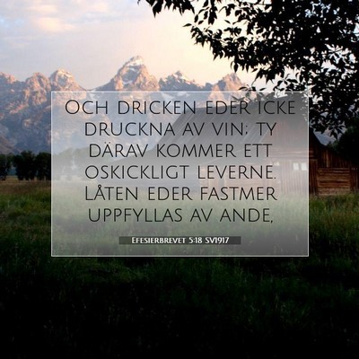Picture 07 - Efesierbrevet 5:18 SV1917 - Och dricken eder icke druckna av vin; ty därav - Bible Verse Picture