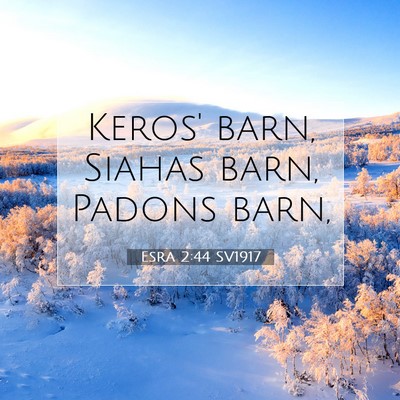 Picture 07 - Esra 2:44 SV1917 - Keros' barn, Siahas barn, Padons - Bible Verse Picture