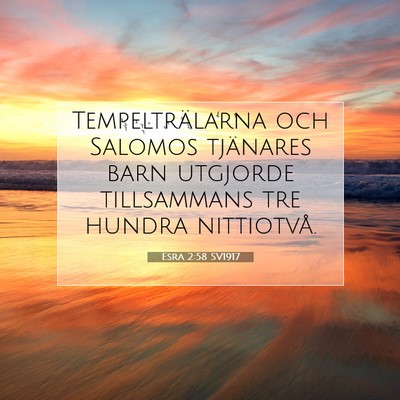 Picture 07 - Esra 2:58 SV1917 - Tempelträlarna och Salomos tjänares barn - Bible Verse Picture