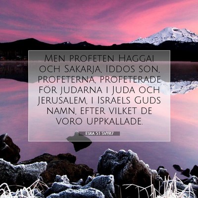 Picture 07 - Esra 5:1 SV1917 - Men profeten Haggai och Sakarja, Iddos son, - Bible Verse Picture
