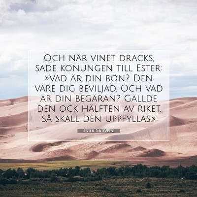 Picture 07 - Ester 5:6 SV1917 - Och när vinet dracks, sade konungen till Ester: - Bible Verse Picture