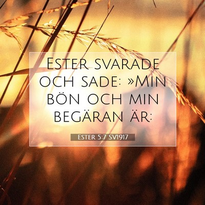 Picture 07 - Ester 5:7 SV1917 - Ester svarade och sade: »Min bön och min - Bible Verse Picture