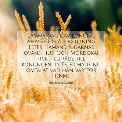 Picture 07 - Ester 8:1 SV1917 - Samma dag gav konung Ahasveros åt drottning - Bible Verse Picture