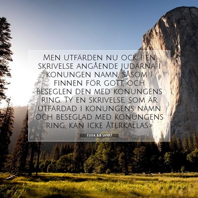 Picture 07 - Ester 8:8 SV1917 - Men utfärden nu ock I en skrivelse angående - Bible Verse Picture